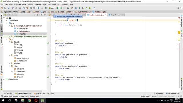 Android Tutorial #14 Custom ListView with Image in Android смотреть онлайн