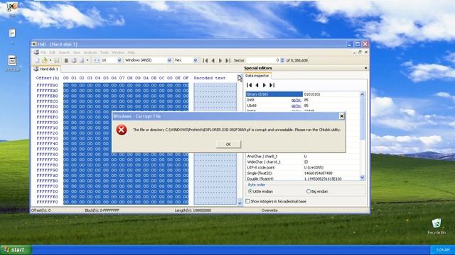 Corrupting the C: drive while Windows XP is running смотреть онлайн