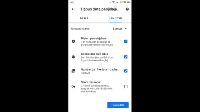 Cara Clear Cache Browser pada Android Saat Ujian Online untuk mengatasi error 520, 403 смотреть онлайн