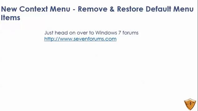 Restore Missing context items in Windows 7 without regedit ! смотреть онлайн