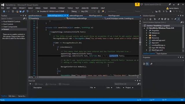 Windows Phone 8 Development - Let's Code - Note Me Up #3 смотреть онлайн