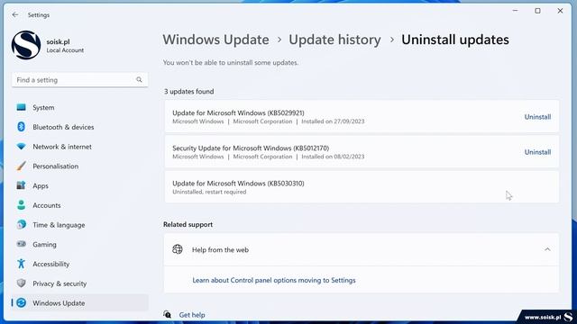 How to uninstall September Update KB5030310 Windows 11 22H2 OS Build 22621.2361 from Windows 11 смотреть онлайн