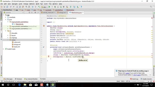 Tutorial Membuat User Interface Sederhana Menggunakan Android Studio смотреть онлайн