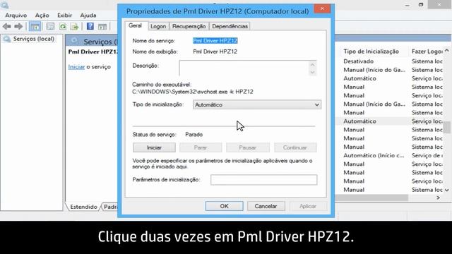 Executar o serviço Pml Driver HPZ12 no Windows 8 смотреть онлайн