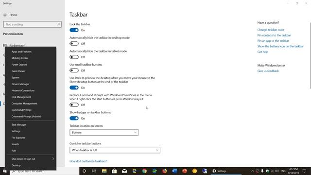 Windows 10 May 2019 update How to change Powershell or Command prompt in right click start menu смотреть онлайн