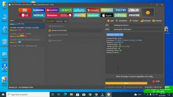 Nokia TA-1032  (Nokia 3) Frp  Remove By #unlocktool
