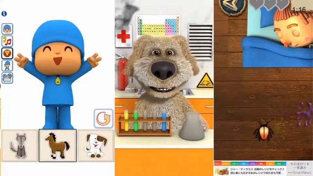 Talking Pocoyo vs Talking Ben vs Talking Pinocchio - Funny animals cartoons compilation just for ki смотреть онлайн
