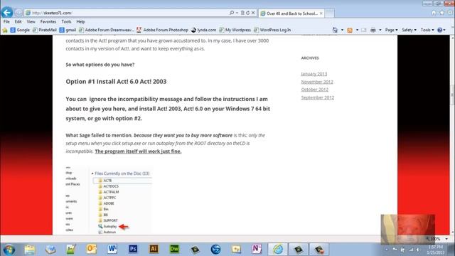 How to install Act! 6.0 Act! 2003 By Sage Software onto Windows 7 and 8 64 Bit OS смотреть онлайн