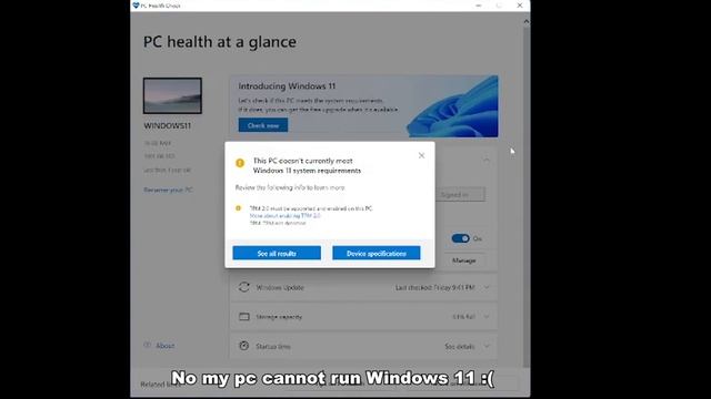 This PC cannot run Windows 11 ???? смотреть онлайн
