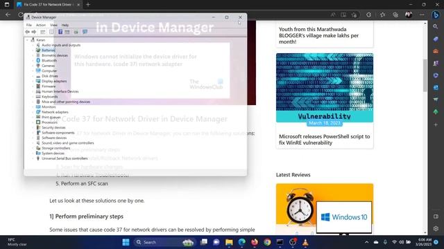 Fix Code 37 For Network Driver In Device Manager