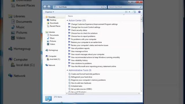 How to activate GodMode in windows 7 32-bit and 64-bit смотреть онлайн