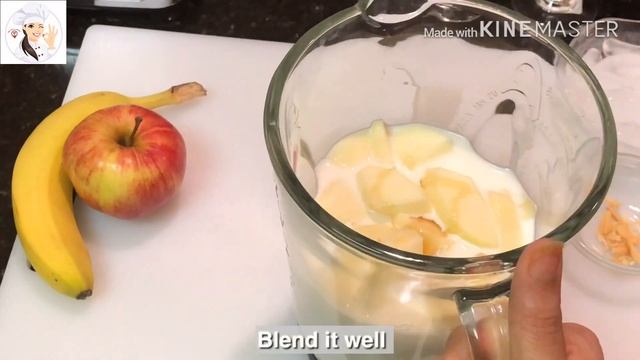 Apple banana Milkshake-how to make fresh apple banana milkshake-healthy summer milkshake recipe- смотреть онлайн