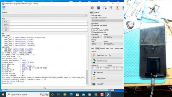 Pandora box read dump bin file