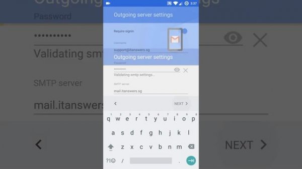Setting IMAP email account in Android phone