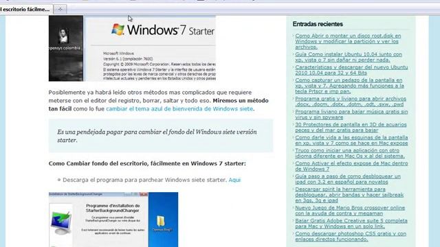 CAMBIAR FONDO WINDOWS 7 STARTER CON PARCHE смотреть онлайн