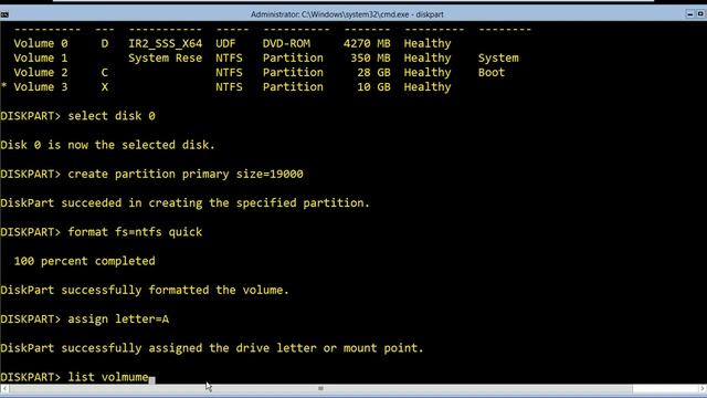 create partion and delete and share folder in core server 2012 r2 part 5 смотреть онлайн