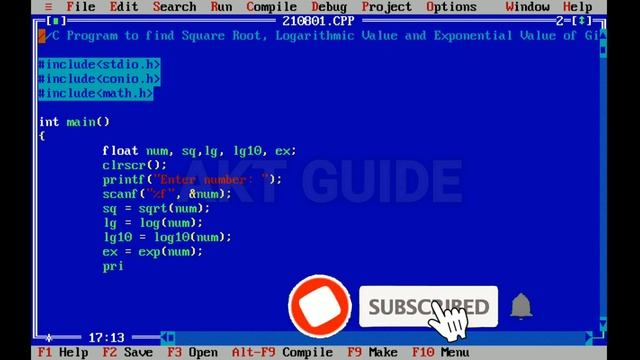 C Program to find Square Root, Logarithmic Value and Exponential Value of Given Number//akt guide смотреть онлайн