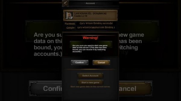 Clash of Kings Android 'How to switch accounts