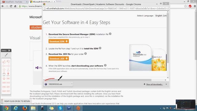 Installing Visual Studio 2013 via DreamSpark part 1 смотреть онлайн