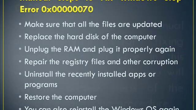 How to Fix Windows Stop Error 0x00000070 смотреть онлайн