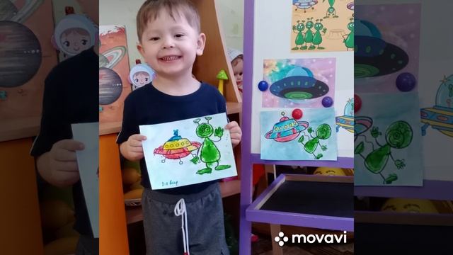 Рисование пальчиками "Зелененькие лунатики" 1 младшая группа смотреть онлайн