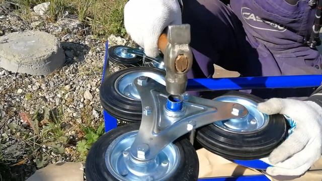 Сборка тележки с колесом стопорной шайбой StarLock