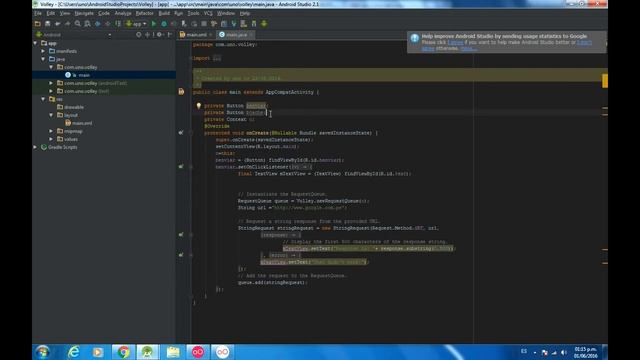 34. Android Studio 2.1 - Volley personalizar cache y red смотреть онлайн