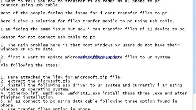 Redmi mi a1 mobile file transfer to PC connecting issue solved. смотреть онлайн