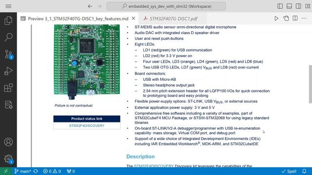 STM32F407G-DISC1 Board Key Features смотреть онлайн