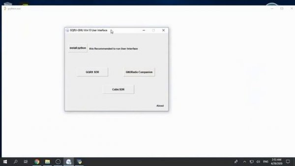 GQRX GNURadio User Interface Win10 test