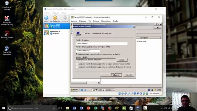 Agregar computadora y usuario a dominio Win Server 2003 смотреть онлайн