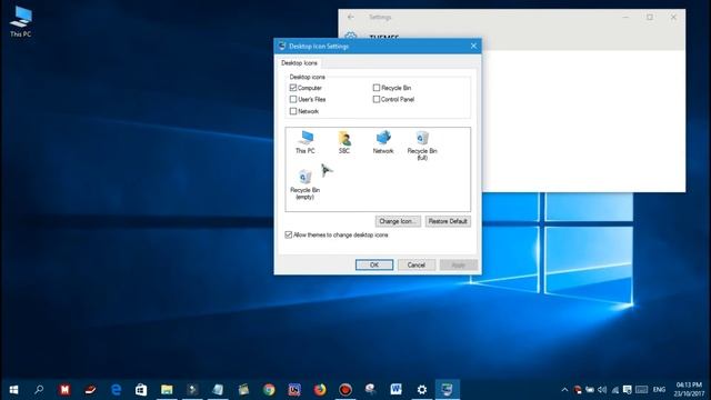How to show or find icon Computer, Network, Recycle Bin and Control Panel on Windows 10. смотреть онлайн
