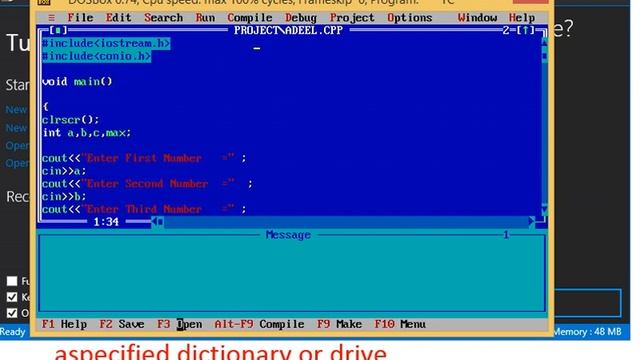 c & c++ save and open a program in turbo compiler смотреть онлайн