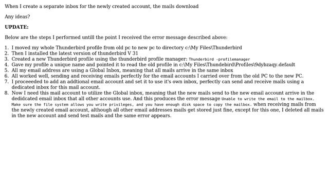 Unable to write the email to the mailbox. - Thunderbird 31 - Windows 8.1 смотреть онлайн