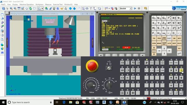 VMC Simulation 2 | G82-Drilling Cycle With Dwell | Fanuc Programming | SwanSoft Simulator | CNC Hub смотреть онлайн