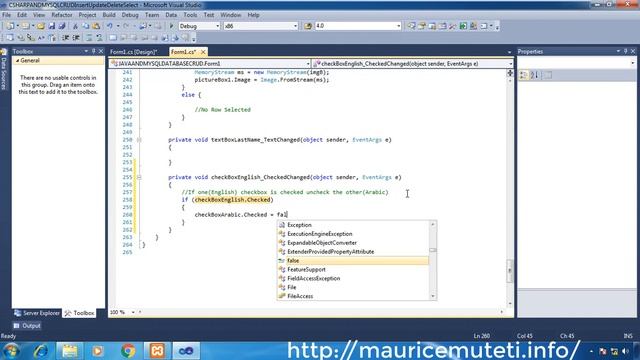C# AND MYSQL DATABASE CRUD TUTORIAL #53 - How To Make Only One Checkbox Checked At A Time смотреть онлайн