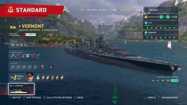 Vermont Legendary Battleship - First Look! | World of Warships Legends