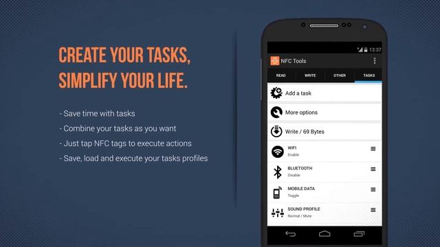 NFC Tools can read and write NFC tags. смотреть онлайн