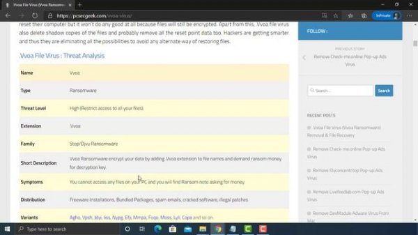 Vvoa Virus (.Vvoa Files) Ransomware Removal + Decrypt .Vvoa Files