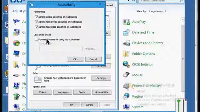 How to change the accessibility options in Internet Explorer in Microsoft Windows 8 смотреть онлайн