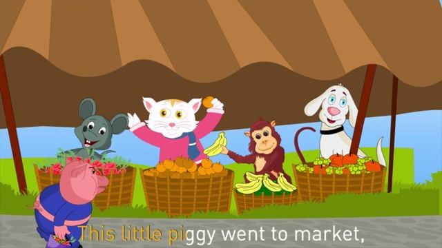 This Little Piggy with English Subtitles - Nursery Rhymes & Songs in HD смотреть онлайн