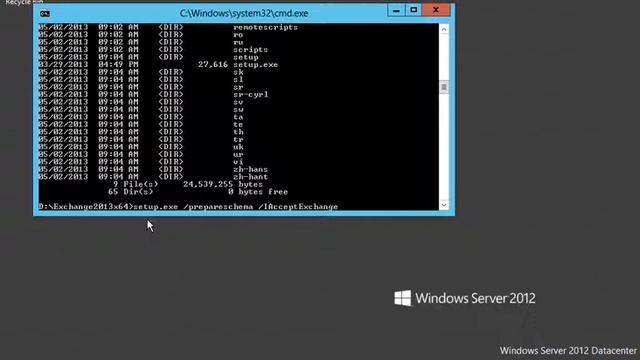 Exchange Server 2013 Installation on Server 2012 ( Prepare Schema) part 10 смотреть онлайн