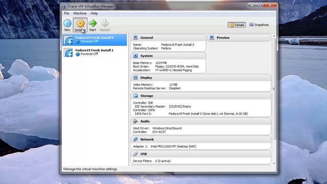 Load DVD image on VirtualBox Running Fedora19 смотреть онлайн