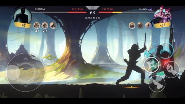 Shades: Shadow Fight Roguelike ACT Il, Chapter 2 BOSS (Bird and Rhino) Gameplay смотреть онлайн