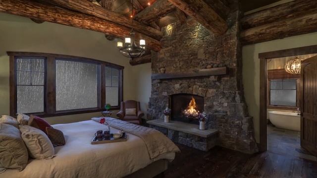 Cozy Ambience at the Cabin | Calming Rain On Window Sound смотреть онлайн