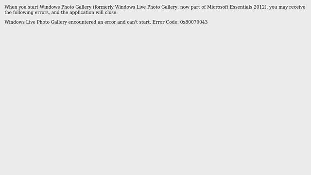 How do you fix error 0x8007000b in Windows Live Photo Gallery? смотреть онлайн