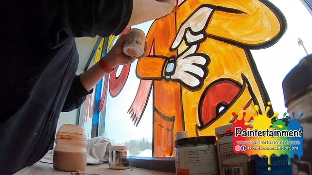 Interior Reverse Window Painting at Dunkin' Donuts смотреть онлайн