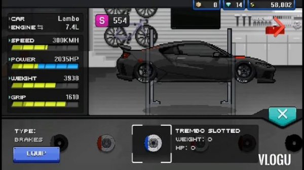 No mods: Lamborghini Sesto Elemento in Pixel Car Racer