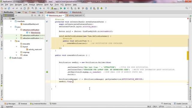 Android notification tutorial - Android Studio 2.3.3 | No deprecated code. NEW (2017) смотреть онлайн