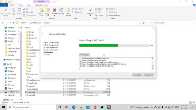 How To Uninstall MSYS2 (GCC Compiler)|windows Users| English| #MSYS2 #GCC_Compiler #Uninstall_MSYS2
